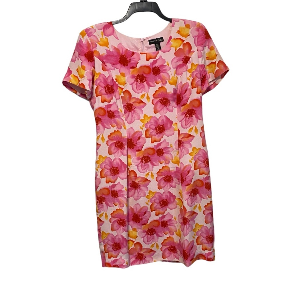 Valerie Stevens Dresses Pure Silk Sheath Dress Pink Yellow Size 10